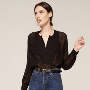 Reformation Black sheer Harris
Blouse Size Medium